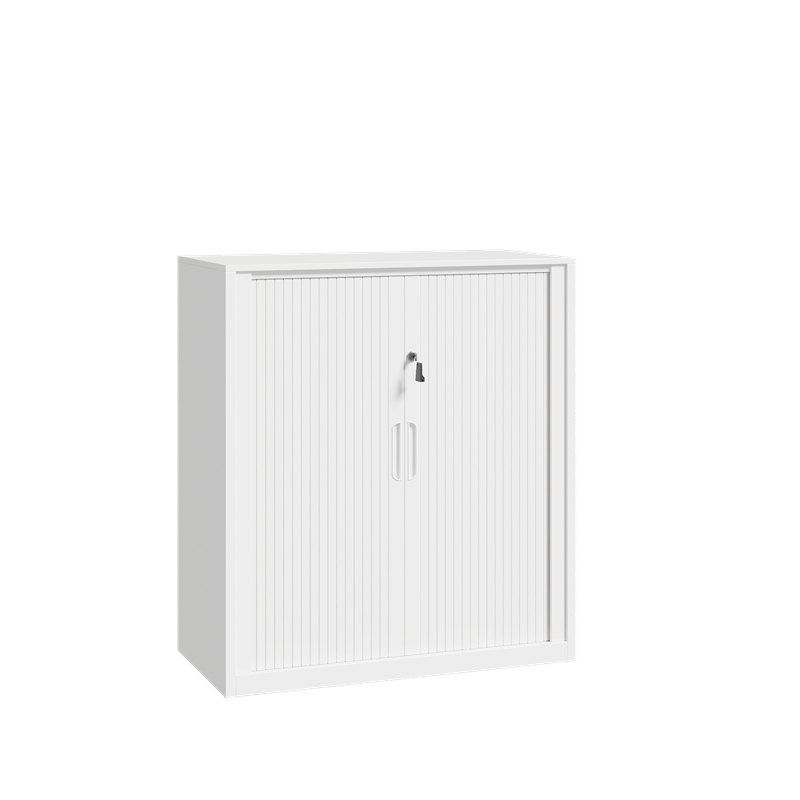 990H+1850H Tambour door cabinet - white