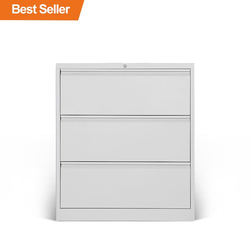 Lateral file cabinet - 3 drawers white