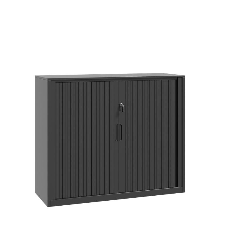 990H+1850H Roll Tambour Cabinet - Black