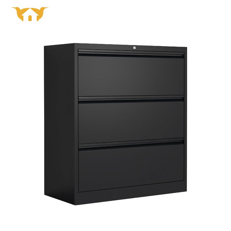 Lateral file cabinet - 3 drawers black