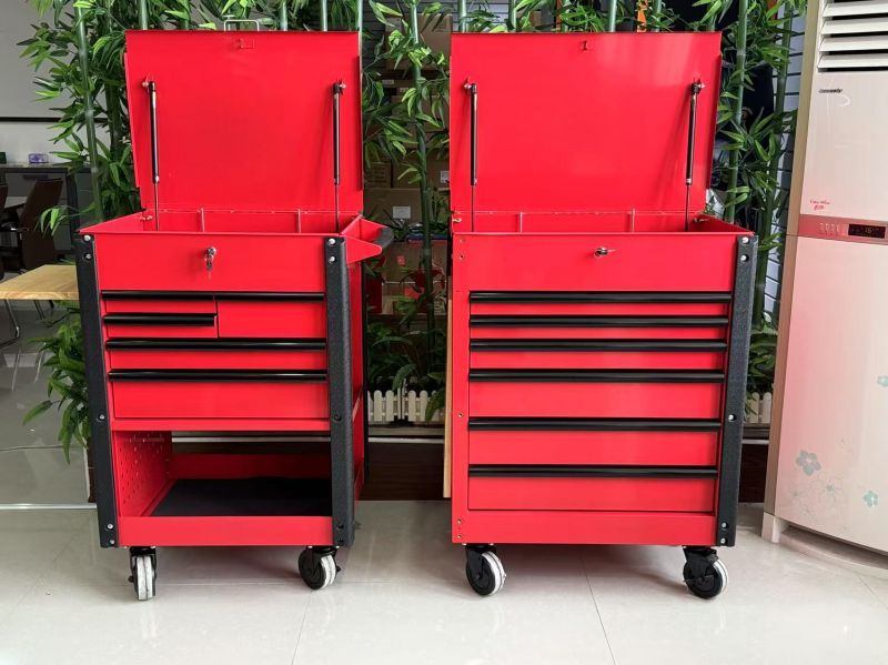 Red 5-drawer tool cart
