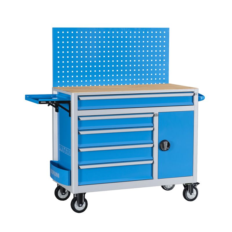 Blue 4 draw 1 door tool cart
