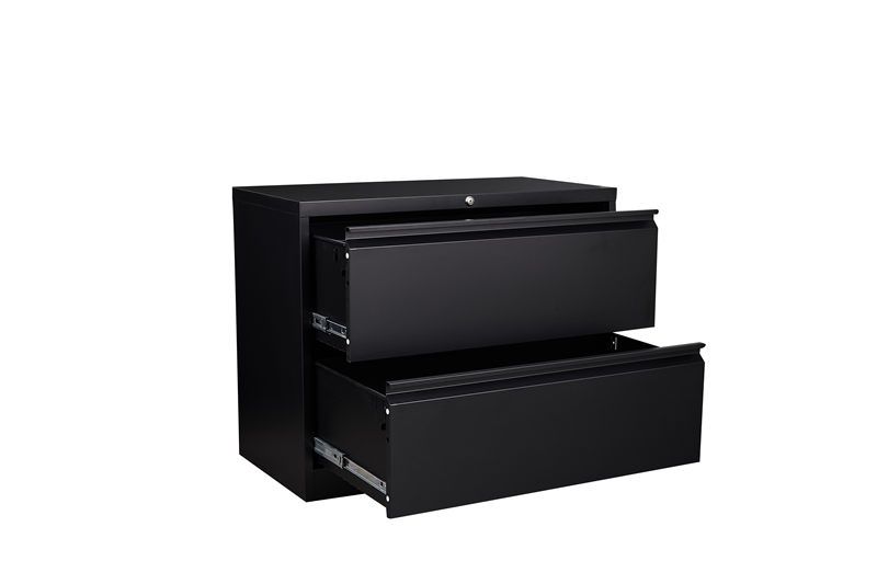 Lateral file cabinet - 2 drawers black