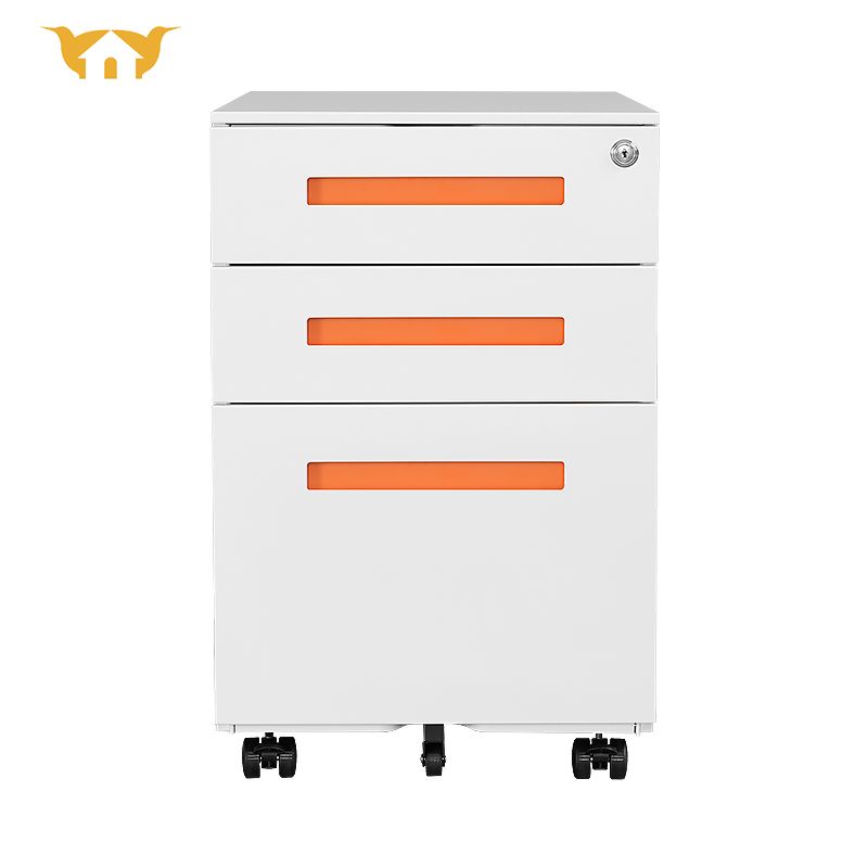 3 Pulling Hands Activity Cabinet - White Cabinet with Orange Buckles