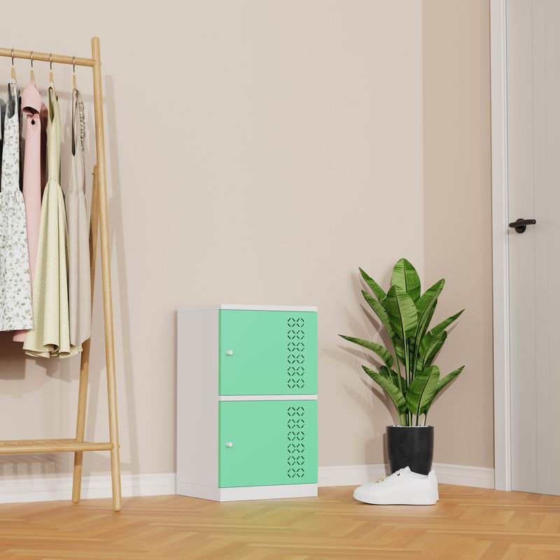 Household shoe cabinet - white and green