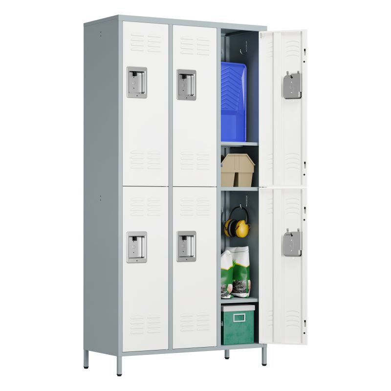 6 door locker with standing feet