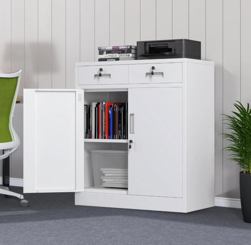 Low Height Steel Storage Cabinet with 2 Doors and Drawers