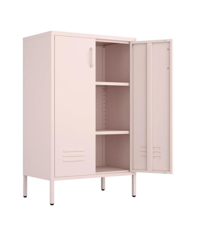Storage Cabinet, 2 Doors Locker Cabinet with Legs, Entryway Cabinet with Adjustable Shelves
