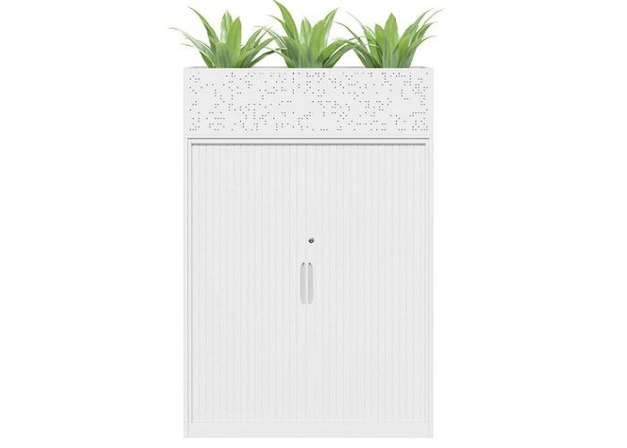 Modern Rolling Shutter Door Storage Cabinet with Planter Box