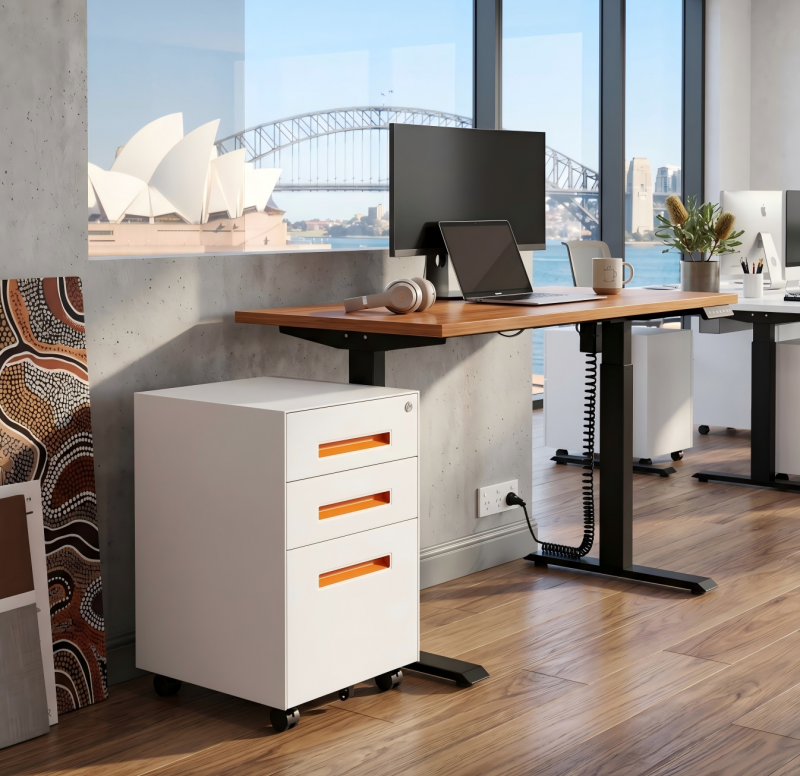 3 Drawer Mobile File Cabinet with Lock,Under Desk Metal Filing Cabinets for Home Office Organizer Letters/Legal/A4((Fully Assembled)
